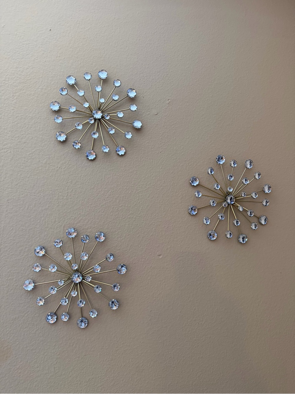 Crystal Burst Wall Décor Set - Gold and Clear